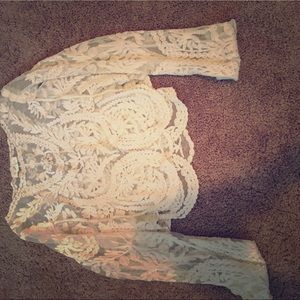 Beige crochet floral